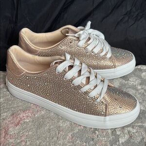 Rose Gold Rhinestone Sneakers